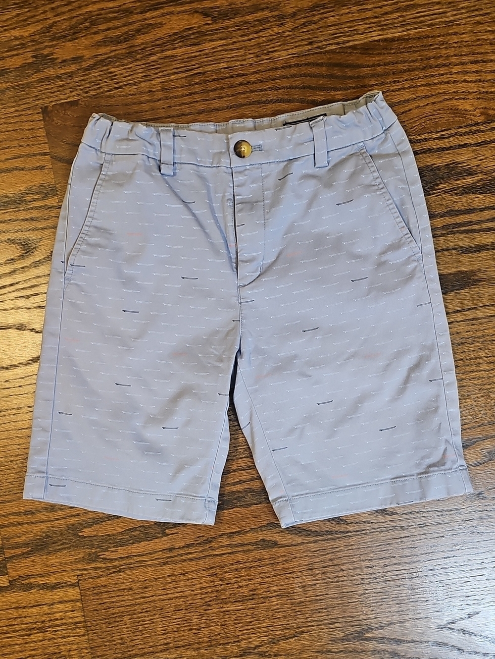 Vineyard Vines Light Blue Flat-Front Boy Shorts With Surf Detail
